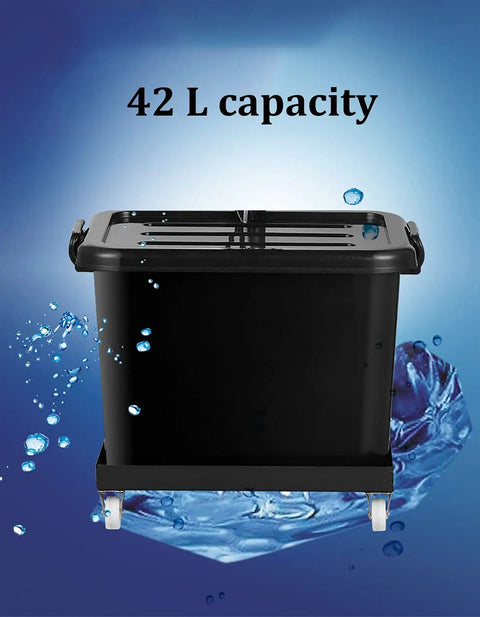 Legit Heavy Duty Industrial Cooling Fan Crushes Summer Heat With A Massive 42 Liter Water Tank, black 42L water tank.