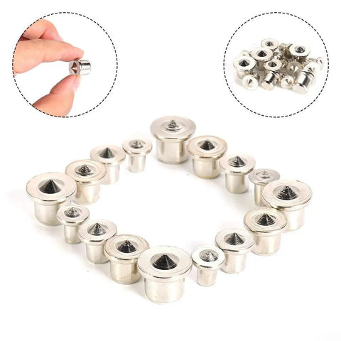 Pro Grade Dowel Centers And Tenon Center Points Set, steel and chrome plated drill alignment pins in various sizes for woodworking