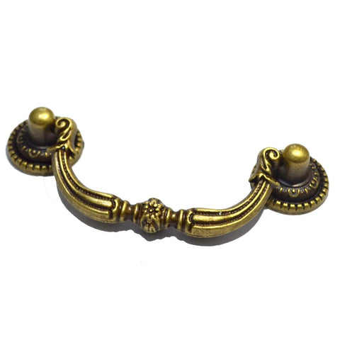 Set Of Four Antique Bronze Drawer Pulls Black Finish With Victorian Floral Design For Cabinets Dressers And Chests Includes Mounting