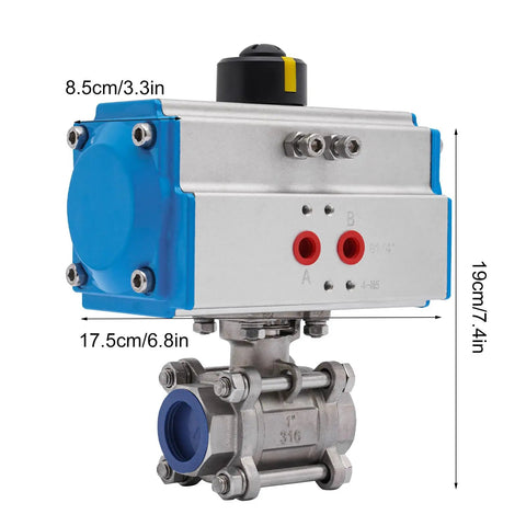 Rock Solid One Inch NPT Pneumatic Ball Valve Heavy Duty 316 Stainless Steel Single Acting Air Actuator Paired With Slick PTFE Seals For Dependable Water Oil Gas Handling And Zero Hassle Operations