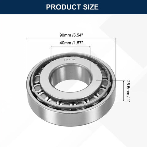Beefed Up Tapered Roller Bearing Cone And Cup Set With 40mm Bore And 90mm Outer Diameter And 25.5mm Thick Chrome Steel ABEC 3