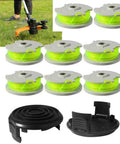 Trimmer Line Replacement Spool Kit Fits WG168 WG184 WG190 WG191 Auto Feed 20ft 0.080 Inch Refills With WA0037 Cap Covers 8 Pack