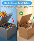 Two Pack Soft Close Lid Support Hinges With Adjustable Tension for toy boxes preventing slams and finger pinches