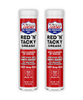 Two tubes of Red N Tacky Red Grease Heavy Duty Multi Purpose Lubricant For High Temperature Bearings And Industrial Machinery Built To Take The Heat And Tough As Nails Under Extreme Pressure In A 2 Pack