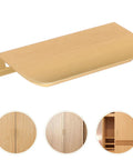 Concealed Zinc Alloy Cabinet Pull Handle Set 80mm Long Arc Edge With Brushed Gold Finish No Drill Install for furniture
