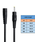 Slick One Meter Extension Cord With Bulletproof Housing For Home Office And Entertainment Setups showing connectors and length chart.