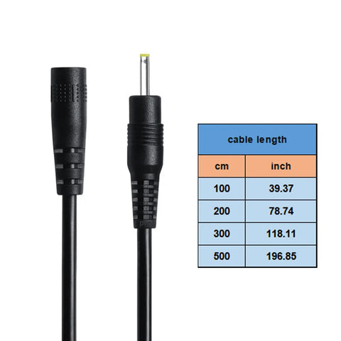 Slick One Meter Extension Cord With Bulletproof Housing For Home Office And Entertainment Setups showing connectors and length chart.