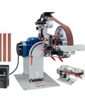 Heavy Duty 1500W Belt Grinder Sander And Variable Speed Belt Polisher With Vfd Drive No Sweat Knife Sharpener Rack for metalworking.