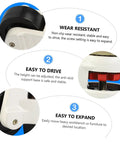 Heavy Duty Leveling Casters 4 Pack With Locking 360 Degree Swivel Wheels For Workbenches And Shop Equipment close-up of wear resistant wheel design.