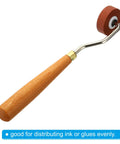 Red 0.4 Inch Rubber Brayer Roller For Wallpaper And Printmaking Pro Grade Anti Skid Hard Rubber Roller Tool For Art Crafting Printing