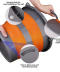 Collapsible 2 Pack 2.6 Gallon Buckets Plastic Foldable Round Tubs BPA Free TPR Construction For House Cleaning And Outdoor Use