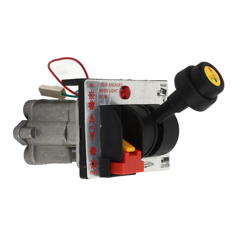 Proportional Control Valves With PTO Switch For Dump Truck Hydraulic System, showing lever and mounting panel