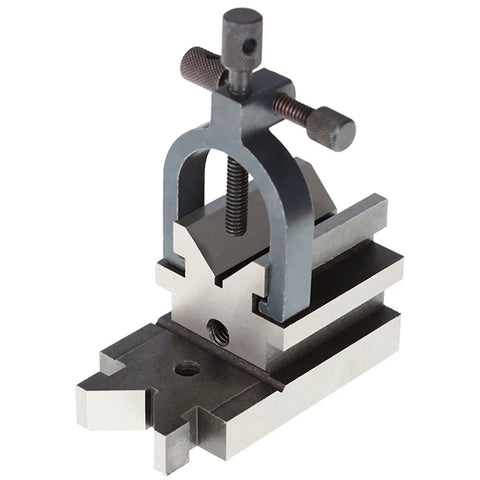 Beefy Full Angle V Block Fixture For Drilling Milling And Grinding, Hardened Steel With Adjustable Side Screws To Stop Tilting, 3.5 By 1.875 By 1.875 Inches, Rugged Precision Shop Tool on base