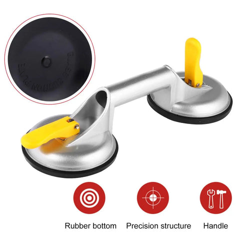 Super Heavy Duty 2 Jaw Glass Suction Cup Lifter Tool With Spring Loaded Locking Handle Made From Durable Aluminum Alloy And Rubber for lifting granite.
