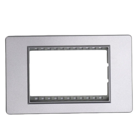 Modern Wall Outlet Featuring Integrated Usb A And Type C Fast Charge Ports 15A Dual Receptacle Matching wall plate in sleek silver finish.