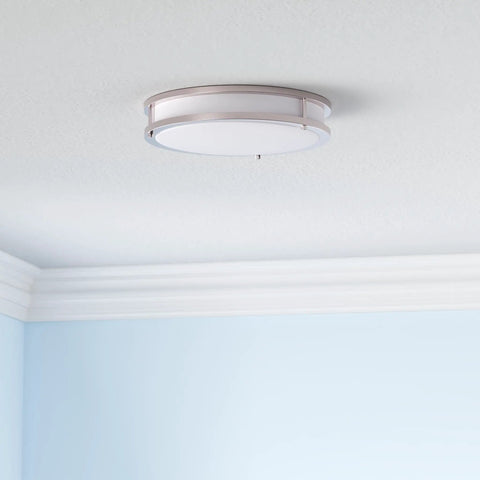 10 Inch Round Flush Mount Ceiling Light With 3 CCT Dimmable LED Fixture Energy Star ETL Listed Low Profile Double Ring Nickel Finish