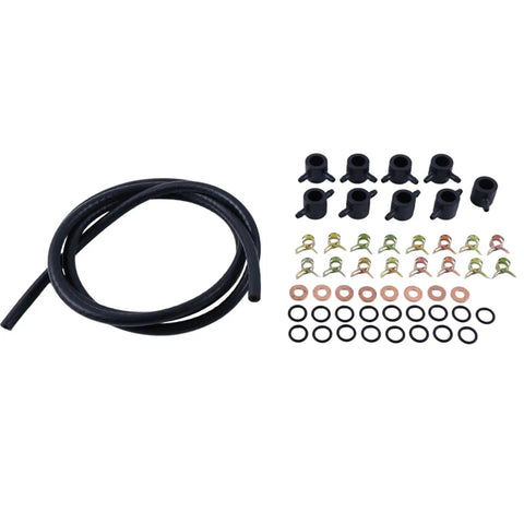 Chamixx Upgraded Fuel Return Line Kit 7135-264 Fits Ford 7.3L Diesel Truck E And F Series Models Pre Early 92 Design Center Return Line, black hose with clamps and O-rings