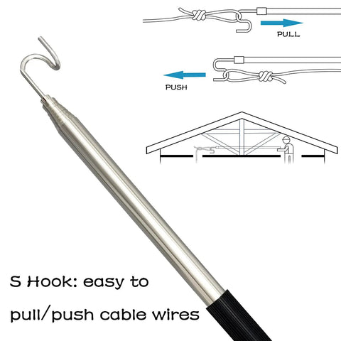 Telescoping Magnetic Pickup Tool With Hook And Push Pull Grabber, Reach And Retrieve Small Objects In Tight Spaces, Durable Extendable Pole For Grabbing Wires, Debris, Tools And More