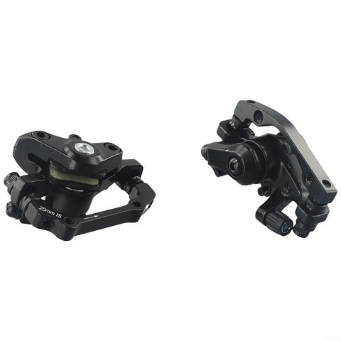 Front And Rear Mechanical Disc Brake Set For Mtb Mountain Bike With 160Mm Rotors steel black calipers showing adjustable cable gap detail.