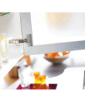 Soft Close Damper Hinges for Kitchen Cabinets and Drawers installed on a white cabinet door, showing quiet door catches and drawer stops.