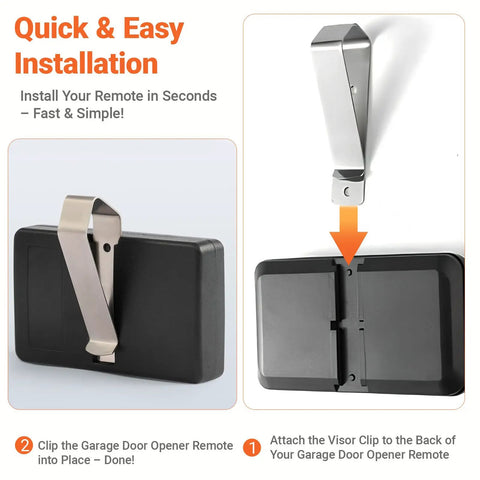 Stainless Steel Car Sun Visor Remote Clip Four Pack Secure Your Garage Door Opener Remote On The Dash installation guide