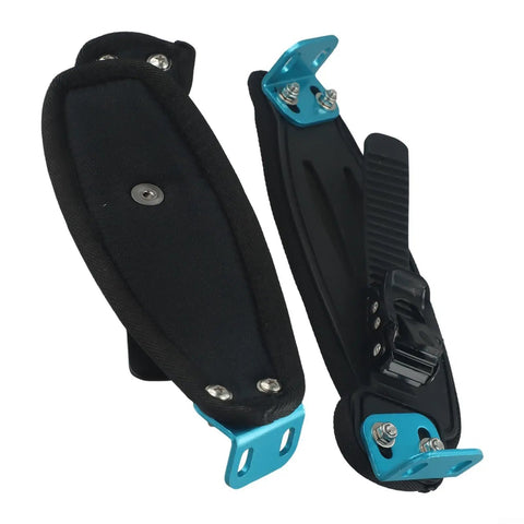 Adjustable Foot Strap For Electric Skateboards With Easy Install Buckle And Rubber Nylon Fixing Band, Dual Blue Pieces