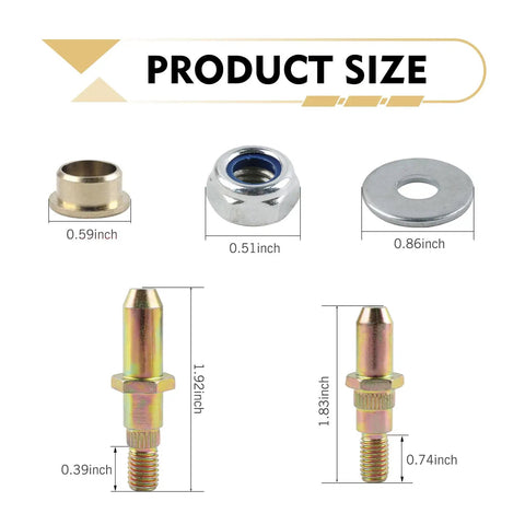 4 Piece Door Hinge Pin And Bushing Repair Kit For Chevrolet Full Size GMC Vehicles, product size diagram with measurements