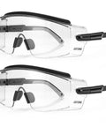 Boss Level Safety Glasses Over Eyeglasses With Hella Good Anti Fog Coating, clear lens safety eyewear, two pack design.