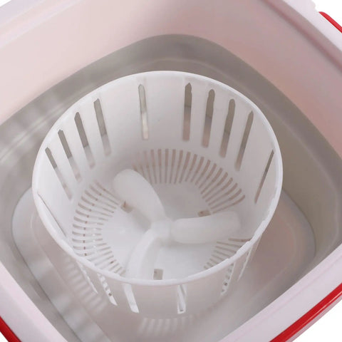 Inside view of the Pink 6 Liter Mini Foldable Washing Machine With Negative Ion Tech Lightweight Portable Clothes Cleaner.