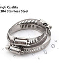 Stainless Steel Worm Gear Hose Clamps 1 Inch Adjustable 19 To 29mm 304 Stainless Marine Auto Fuel Line Clamps 25 Pack