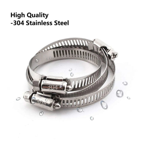 Stainless Steel Worm Gear Hose Clamps 1 Inch Adjustable 19 To 29mm 304 Stainless Marine Auto Fuel Line Clamps 25 Pack