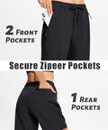 Women's Hiking Shorts With 8 Inch Inseam, Lightweight Quick Dry Fabric, Built In Pockets, Ideal For Running And Golf, Black