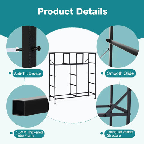 Dope Nine Drawer Black Dresser For Bedroom And Closet Organizer With Solid Multifunctional Storage Tower showcasing anti-tilt device and smooth slide.