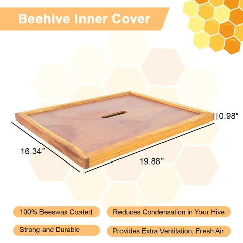 Beekeeping Essentials: 10 Frame Langstroth Beehive Parts Kit With Telescoping Top Cover, beeswax-coated inner cover dimensions