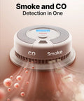 Top Shelf Smoke Detector And Carbon Monoxide Alarm Combo 3 Pack ETL Approved showing smoke and CO detection features.