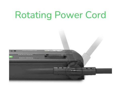 No Brainer Surge Protector Power Strip With 2770 Joules, 8 Outlets, 180-degree rotating cord, gray