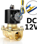 Brass Electric Solenoid Valve Half Inch Female NPT 12V DC Normally Closed with wiring detail
