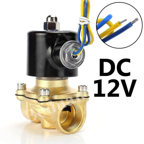 Brass Electric Solenoid Valve Half Inch Female NPT 12V DC Normally Closed with wiring detail