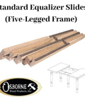 Heavy Duty Wooden Table Extension Slides Pair Built Tough Featuring Smooth Equalizer Mechanism For Large Dining Tables Supports Five Leg Frames, viewed from the top.