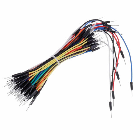 126 piece flexible jumper wires from Plug And Play Solderless Breadboard Kit With 130 Piece Grid, 830 Tie Points And 400 Tie Points