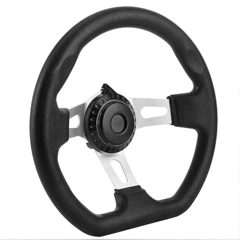 270mm Universal Go Kart Steering Wheel With Ergonomic Grip and grippy smooth alloy build, ABS aluminum construction, for racing buggy cars