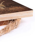 Close-up of edge and rope of Road Glide CVO Parking Only Wooden Hanging Sign For Home Kitchen Wall Decor Funny House Sign 20x30cm Rustic Wood Plaque.