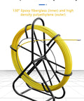 6Mm Fiberglass Fish Tape With Steel Reel Stand, 200M Duct Rodder Wire Puller For Electrical Installations displayed on stand