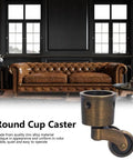 Zinc Alloy Round Cup Caster 4 Pack Heavy Duty Furniture Wheels For Sofa, Piano And Storage Box With 360 Degree Swivel Silent Rollers