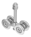Heavy Duty Sliding Gate Roller With Steel Rail Wheel, Industrial Track Pulley For 200Kg Load, Durable Silver Metal Wheel