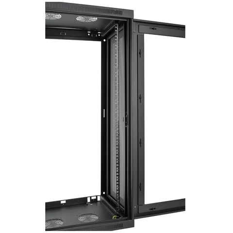 Interior view of Heavy Hitter 21U Wall Mount Server Cabinet With Clear Acrylic Window and Locking Steel Front.
