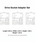 Huge 6-Piece Drive Socket Adapter Set Made Of Chrome Vanadium Steel Lets You Hook Your Impact Wrench To Any Standard Socket Kit Plus Storage Box For Gnarly Automotive Repairs And Heavy Duty Bolts, in case.