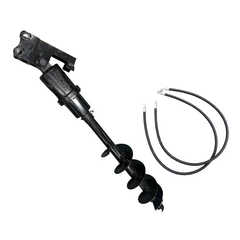 200mm Manganese Steel Excavator Earth Auger Attachment For Pile Drilling And Fence Post Holes with spiral shaft and hoses