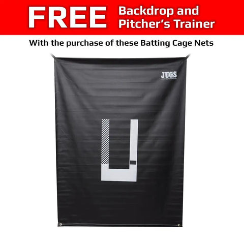 Backdrop and pitcher's trainer for Baseball And Softball Batting Cage Net For Backyard Setup, 60 Twisted Knotted Black Polyethylene
