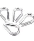 Heavy Duty 316 Stainless Steel Half Inch Wire Rope Thimble For Marine Boat Rigging And Anchor Splicing visible in group of four.